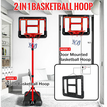 Kids Basketball Hoop with Stand, Adjustable Basketball Set, Toddler Basketball Toys for Boys Age 3 4 5 6 7 8, Indoor Outdoor Backyard Sport Game Gifts