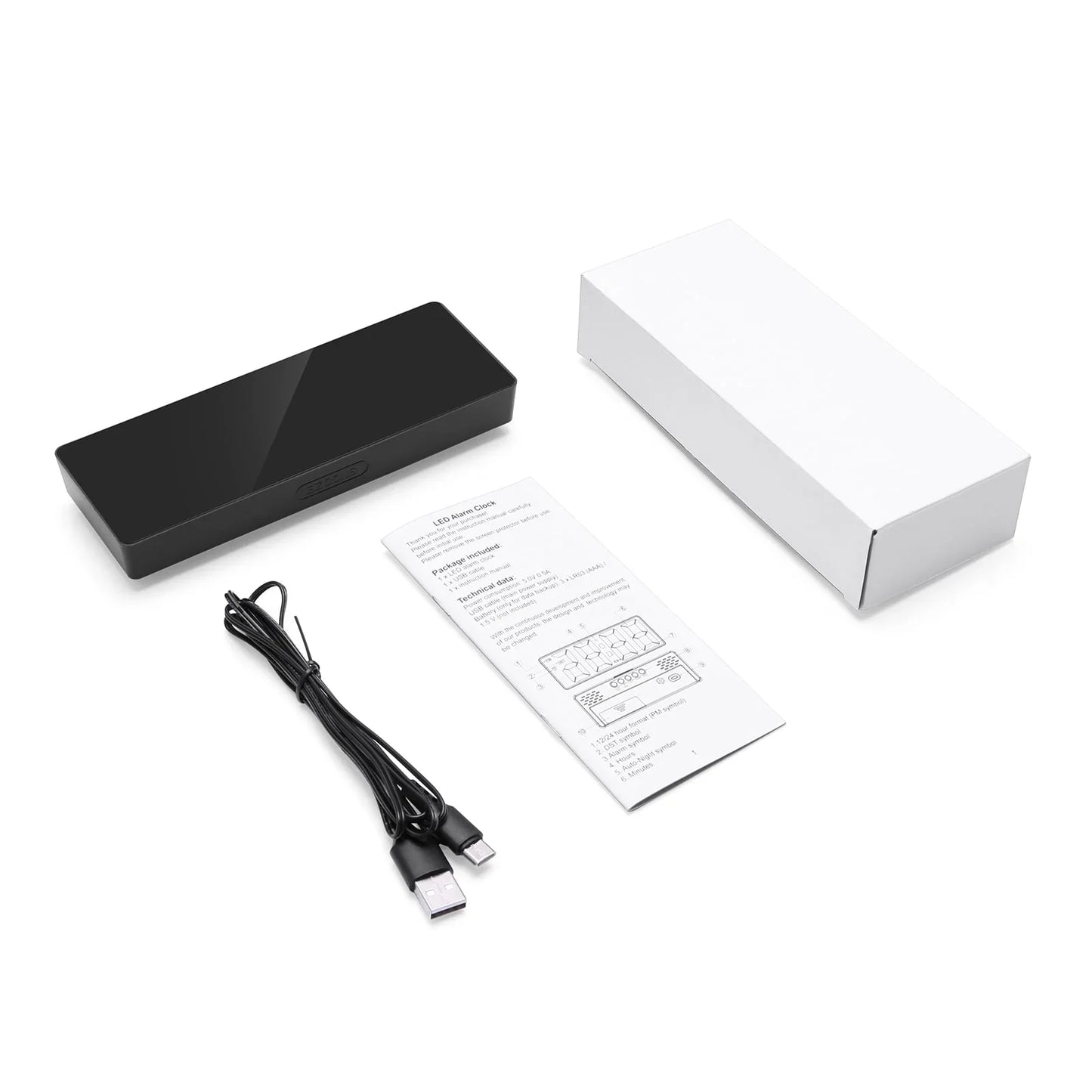 ARCTICICE LED Digital Clock with 5 Setting Modes, USB & Battery Powered Sunrise Alarm Clock for Bedroom Home Decor Teen Boy Girl Gifts, White Light