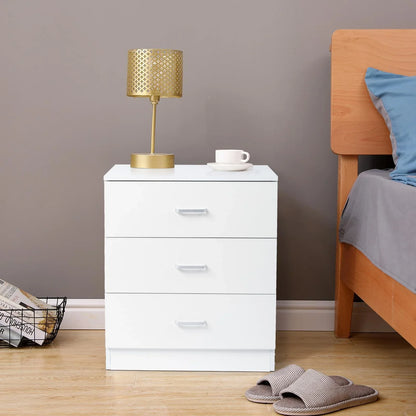 Ktaxon Modern White 3 Drawer Dresser Bedroom White Finish
