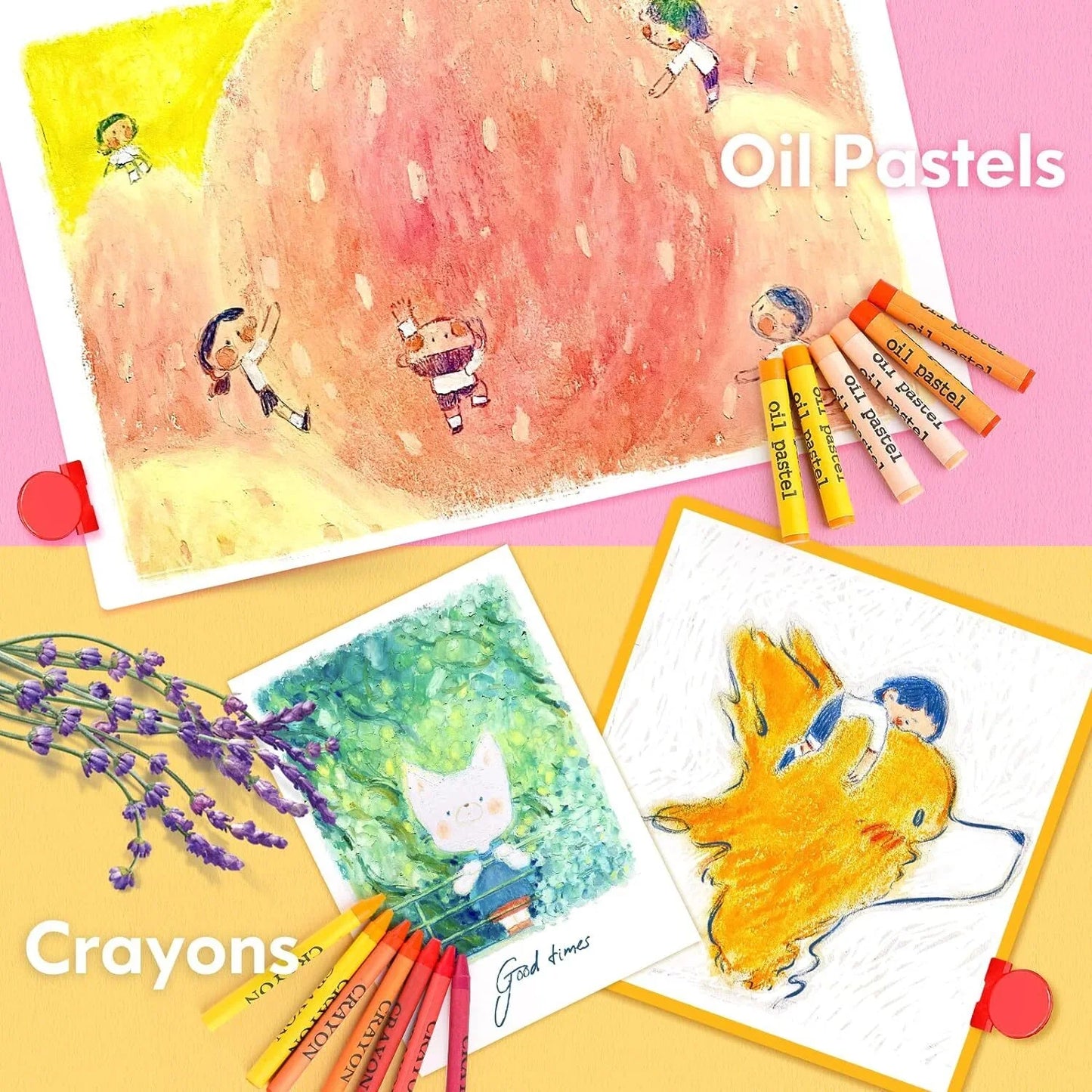 208 PCS Art Supplies, Drawing Art Kit for Kids Adults Art Set with Double Sided Trifold Easel, Oil Pastels, Crayons, Colored Pencils, Watercolor Pens Gift for Girls Boys Artist, Pink