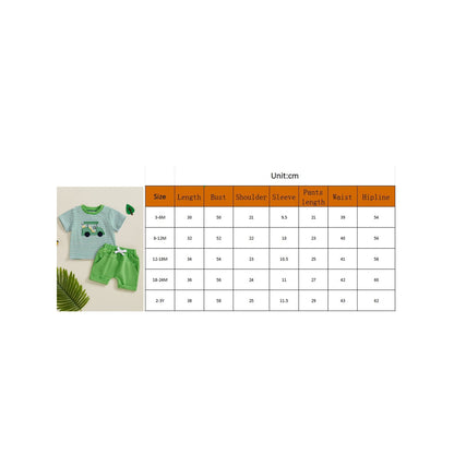 Peyakidsaa Summer Infant Baby Boys Cotton Shorts Set Clothes Short Sleeve Tops and Short Pant 2 Pcs Sets