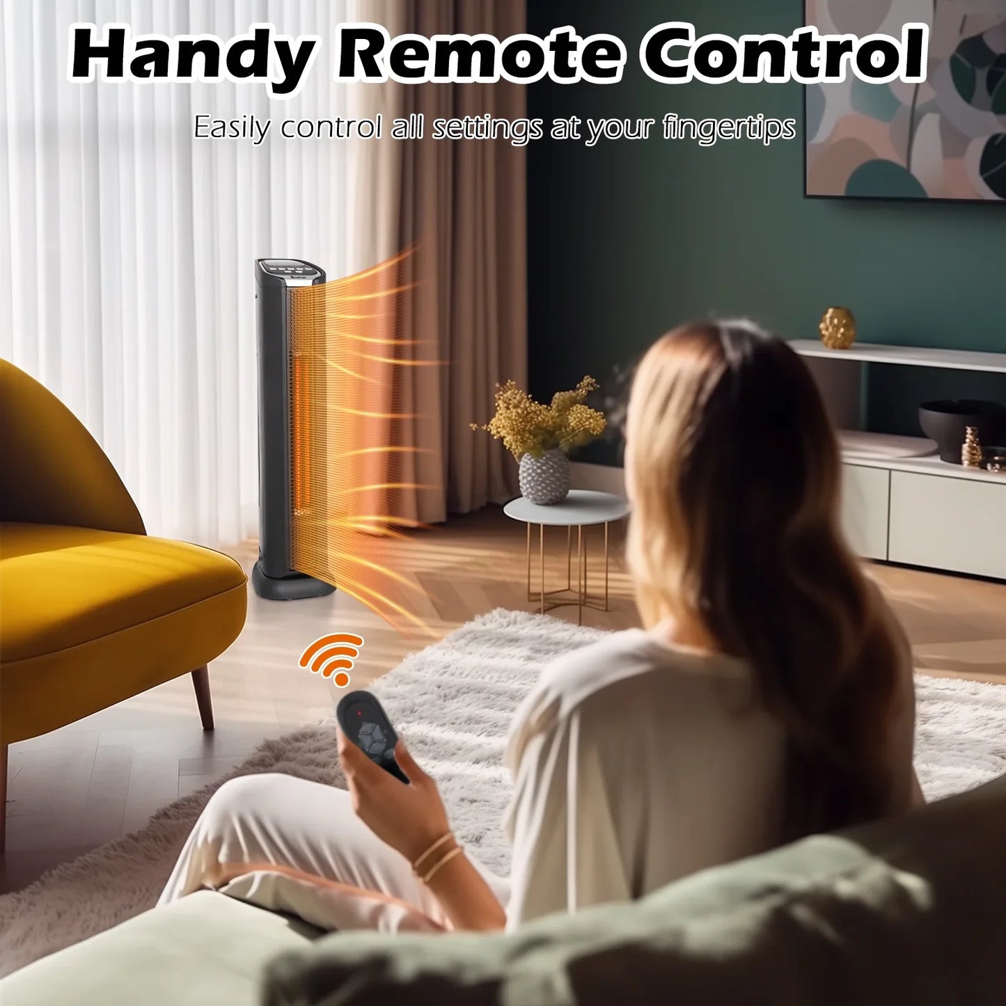 Ktaxon 1500W Portable Tower Space Heater with Remote , White