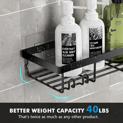 Adhesive Shower Caddy Organizer Shelves Rack - 5 Pack Corner Bathroom Storage Organization, Home & Kitchen Decor Inside RV Accessories, Hanging First Apartment Household Camper Essentials