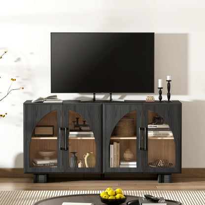 JOINICE Accent Cabinet with Adjustable Shelves,for Living Room,Entryway,Dinning Room,Black