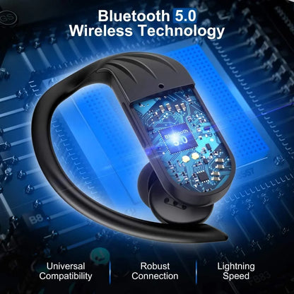 Wireless Earbuds, 60H Playback Bluetooth 5.3 Headphones,Noise Cancelling Wireless Headphones with LED Battery Display, Mics Clear Call, IPX6 Waterproof Bluetooth Earbuds for Workout Sports (BLACK)