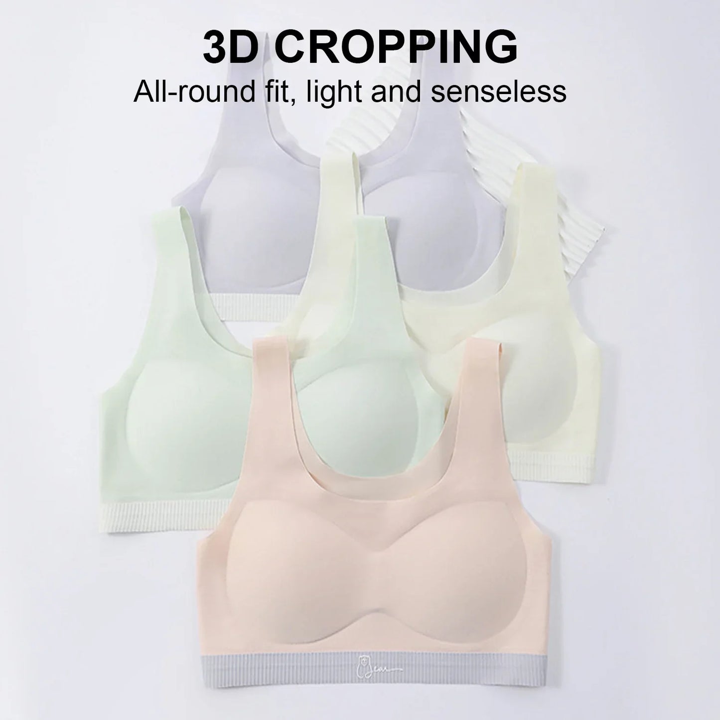 Seamless Training Bras W/ Lightweight Fixed Cups£¬Invisible Dig-Free Teen Bras for Girls 10-16 £¨4 Pack)