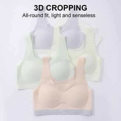 Seamless Training Bras W/ Lightweight Fixed Cups£¬Invisible Dig-Free Teen Bras for Girls 10-16 £¨4 Pack)