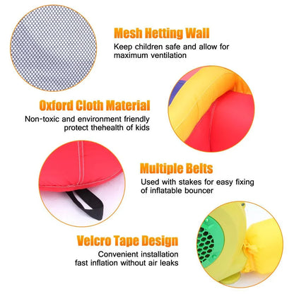 Ktaxon Kids Inflatable Bouncer House Jumper Castle with 350W Air Blower for 2 to 8 Years Old Childrens