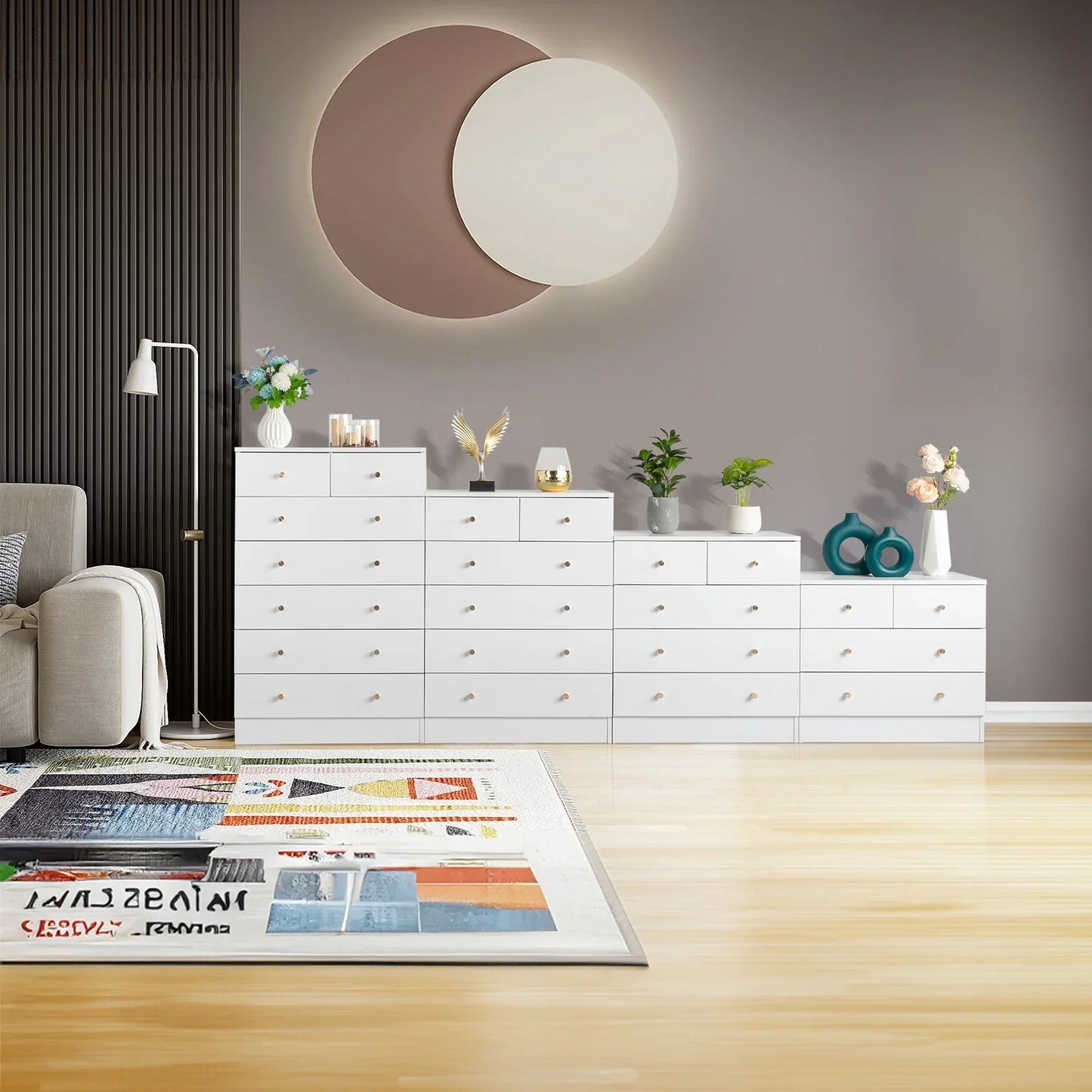 Ktaxon 6 Drawers Dresser Chests for Bedroom, Wood Chset of Drawers,Dressers Organizer for Bedroom, Living Room,Hallway, White