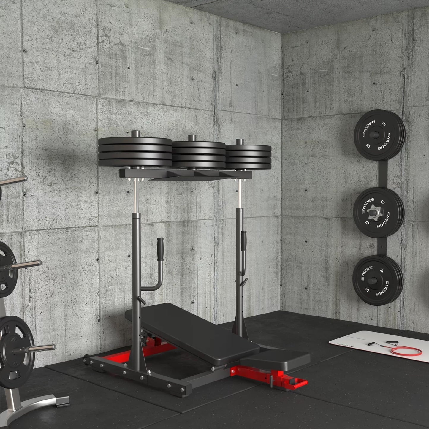 syedee Vertical Leg Press Machine, 600LBS Leg Strengthening Workout Machine with Transport Wheels and 3 Height Choice