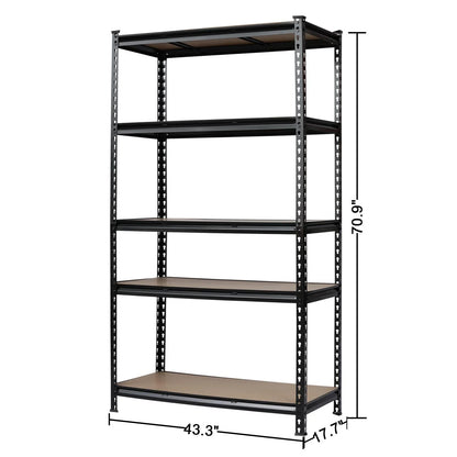 Ktaxon Garage Shelving, 43"W x 18"D x 71"H 5-Shelf Storage Rack Steel Shelves, 1200lbs Total Capacity
