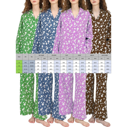 Pyjama Set Women's Long Sleeve Tops Sleepwear Button Down Loungewear Comfy Pajamas Pjs Shorts Set Homewear