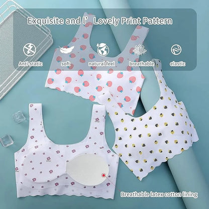 4 Pcs Girls Training Bra-Racerback Sports Seamless Bras, Invisible Dig-Free Teen Bras,Girls Bra with Removable Mini-A Cup Pad,Training Bras for Girls 10-16 Sports£¨XL)