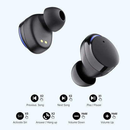 Wireless Earbuds Bluetooth 5.3 in Ear Light-Weight Headphones,60Hrs Playtime Ear Buds with Charging Case,Built-in Microphone Headset,Immersive Premium Sound with Deep Bass for Sport Black