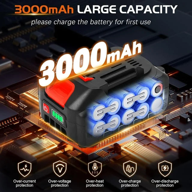 Tanbaby 970PSI Cordless Pressure Washer, 550W 1.5GPM Portable Power Washer with 6-IN-1 Adjustable Nozzle, 3.0Ah Battery and Charger for Floor Cleaning, Washing Cars, Watering Flowers