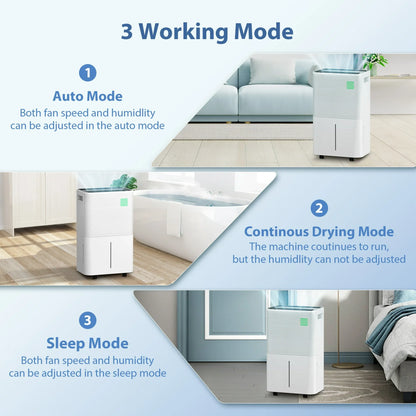 Havato 15 pints Dehumidifiers, 1000 Sq. Ft Dehumidifier with 3 modes, 24-H Setting, Portable Dehumidifier for Basement/Bathroom/Laundry Room