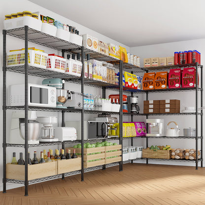 Ktaxon 1500LBS Heavy Duty Wire Shelving, 10-Tier Steel Garage Storage Rack, Adjustable DIY Metal Commercial Shelving for Garage Pantry Storage Organizer, 58"W x 13.8"D x 71"H