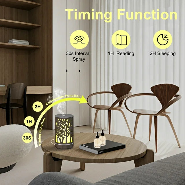 VAVSEA Essential Oil Diffuser, Aromatherapy Diffuser with 7 Colors Light, Ultrasonic Mist Humidifier for Home Bedroom