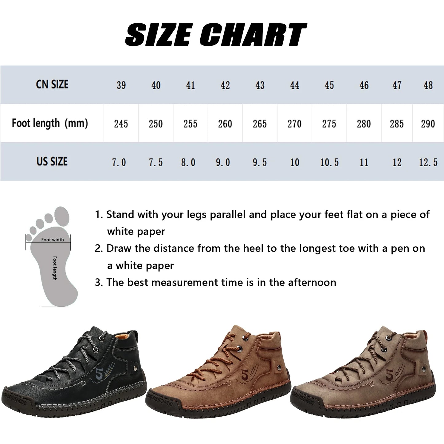 LASUDRAA Mens Shoes Casual Leather Ankle Boots Slip on Lightweight Mid Top Walking Loafers Shoes