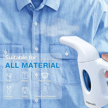 FEBFOXS Steamer for Clothes,700w Portable Garment Steamer,Auto Shut-off Function,Wrinkles/Steam/Soften/Clean/Sterilize,White
