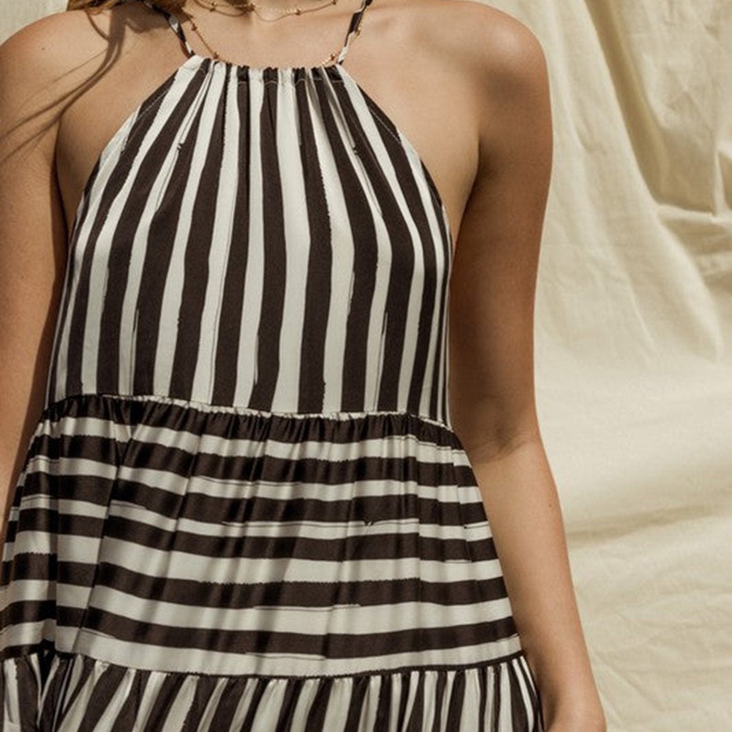 Peyakidsaa Summer Savings Clearance Women Slip Dress,Sleeveless Tie-up Striped Dress Maxi Long Dress Sundress