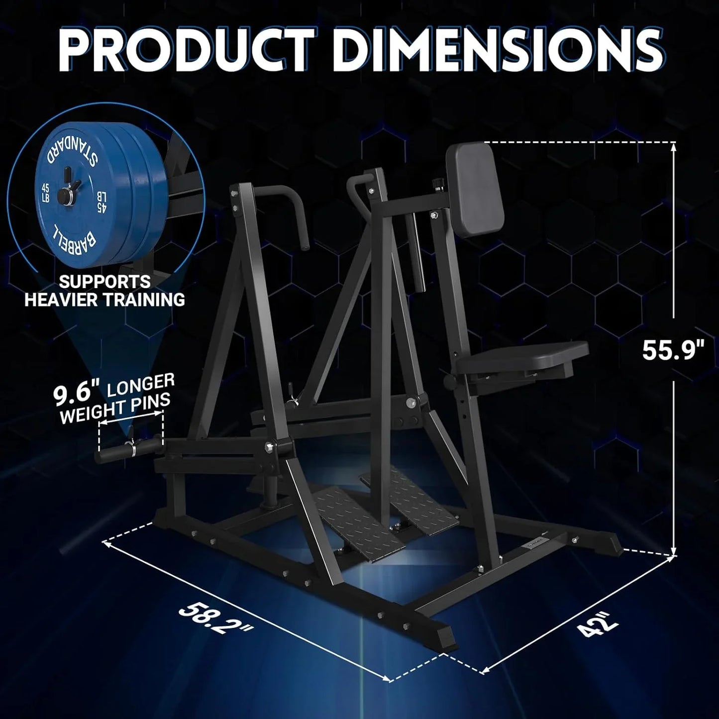 syedee Seated Row Machine, Plate Loaded Back Machines Home Gym Back Row Machine, Leverage Row Machine with Independent Arms & Multi Grips, LAT Machine for Home Gym and Commercial