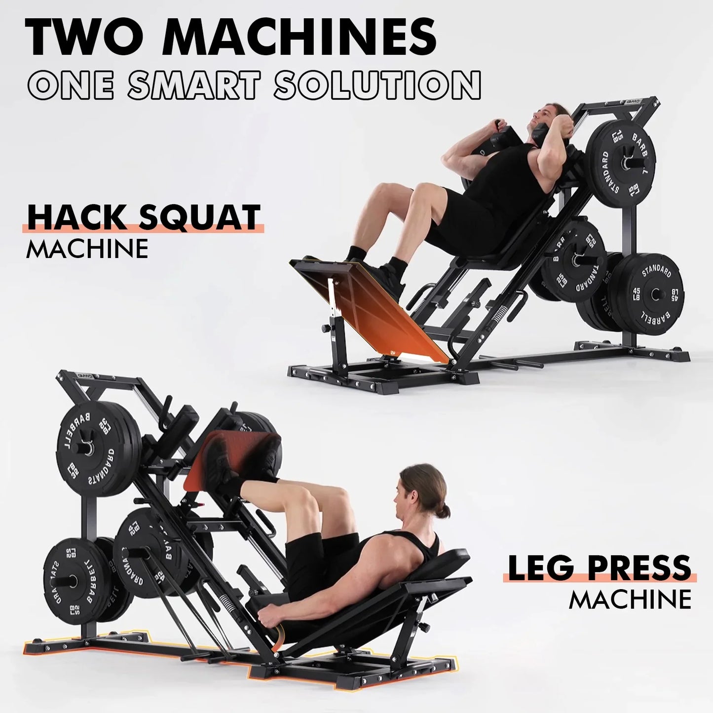 syedee Leg Press Hack Squat Machine, Leg Exercise Machine with Linear Bearing, Lower Body Special with Weight Storage for Quads, Hamstring, Glutes, Calves, Heavy Duty Home Gym Leg Day Equipment