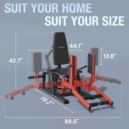Syedee Hip Abductor Machine, Plate-Loaded Inner and Outer Thigh Machine, Thigh Master Hip Trainer, Hip Thrusters for Home Gym（2024 Vision）