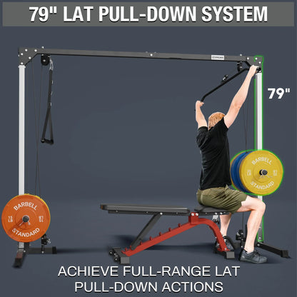 Cable Crossover Machine, syedee Dual Pulley Cable Machine, 400lbs Plate loaded Cable Fly Machine for Home Gym, Standard Home Gym Equipment with Pulley System