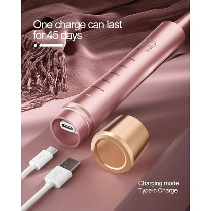 Electric Toothbrush for Adults, USB Rechargeable Toothbrush with 8 Brush Heads, Smart Timer, 5 Modes, 2-hour Fast Charge Last 30 Days, Pink
