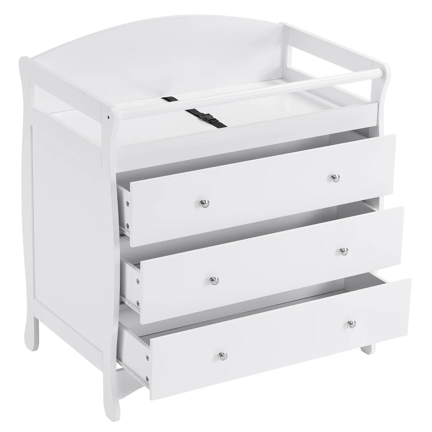 Ktaxon 3-Drawer Changing Table, Wood Infant Diaper Changing Station with Drawers, Baby Dresser for Nursery, (White)