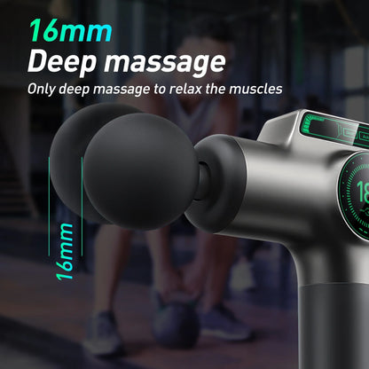 Massage Gun Deep Tissue, Muscle Percussion Back Neck Head Handheld Hammer Massager for Athletes, 99 Speed Level with LED Display Screen, Long Battery Life with 10 Heads