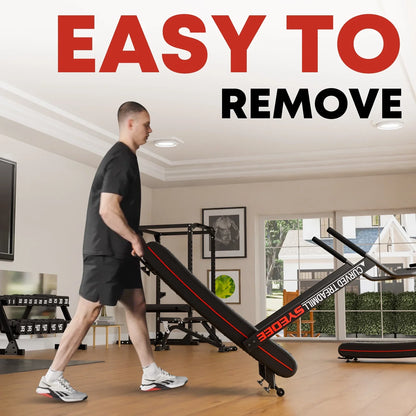 Syedee Premium Portable Curved Manual Treadmill, Motorless Treadmill for Marathon, Air Running with Digital Monitor, Handlebar and Non-Slip Belt, Treadmill for Home Gym, Cardio Equipment