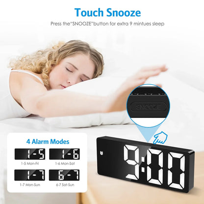 ARCTICICE LED Digital Clock with 5 Setting Modes, USB & Battery Powered Sunrise Alarm Clock for Bedroom Home Decor Teen Boy Girl Gifts, White Light