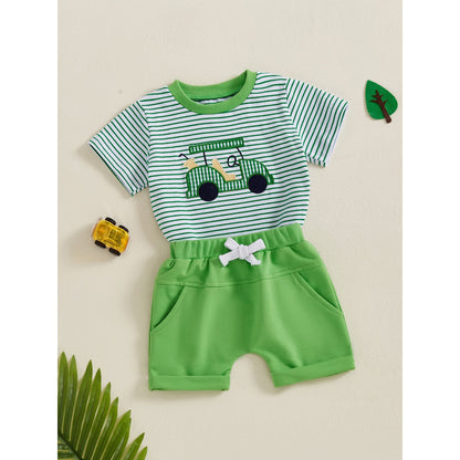 Peyakidsaa Summer Infant Baby Boys Cotton Shorts Set Clothes Short Sleeve Tops and Short Pant 2 Pcs Sets