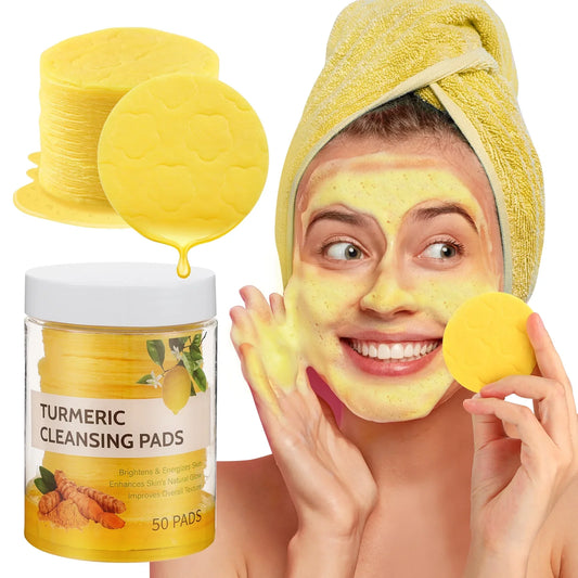 Turmeric Kojic Cleansing Pads, Removes Excess Cuticle, Balance Skin Oil And Water,Gentle & Non-Irritating, 50Pcs