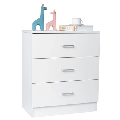 Ktaxon Modern White 3 Drawer Dresser Bedroom White Finish