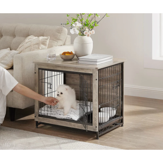 Gimars Dog Crate Furniture - Heavy-Duty Kennel with Side End Table Design