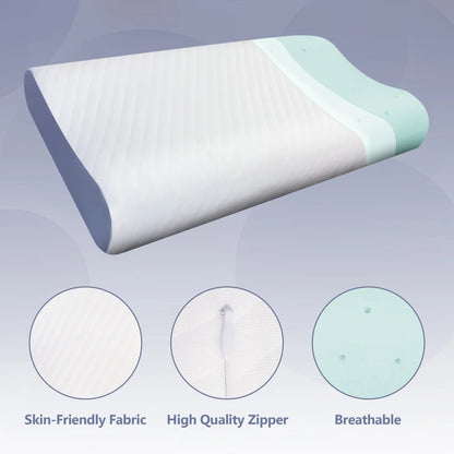GTNSHUAI Memory Foam Bed Pillow, Medium Support Orthopedic Cervical with Removable Pillow Case, Queen