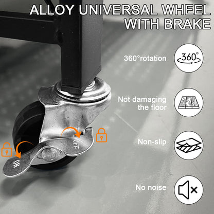 PRIJESSE 5-Tier Foldable Storage Shelves Metal Rack Heavy-Duty Storage Shelf Supporting 330LBS Loads Black