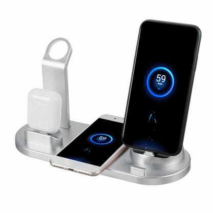 New Version Fast Charging Stand, Fast Wireless Charging Dock Station, 4 in 1 Wireless Charging Station for iPhone, Watch, Pods, Androids, Charger Stand for Multiple Devices