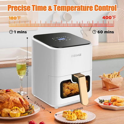 PRIJESSE Deime 4.2 qt Air Fryer, White - Digital LCD