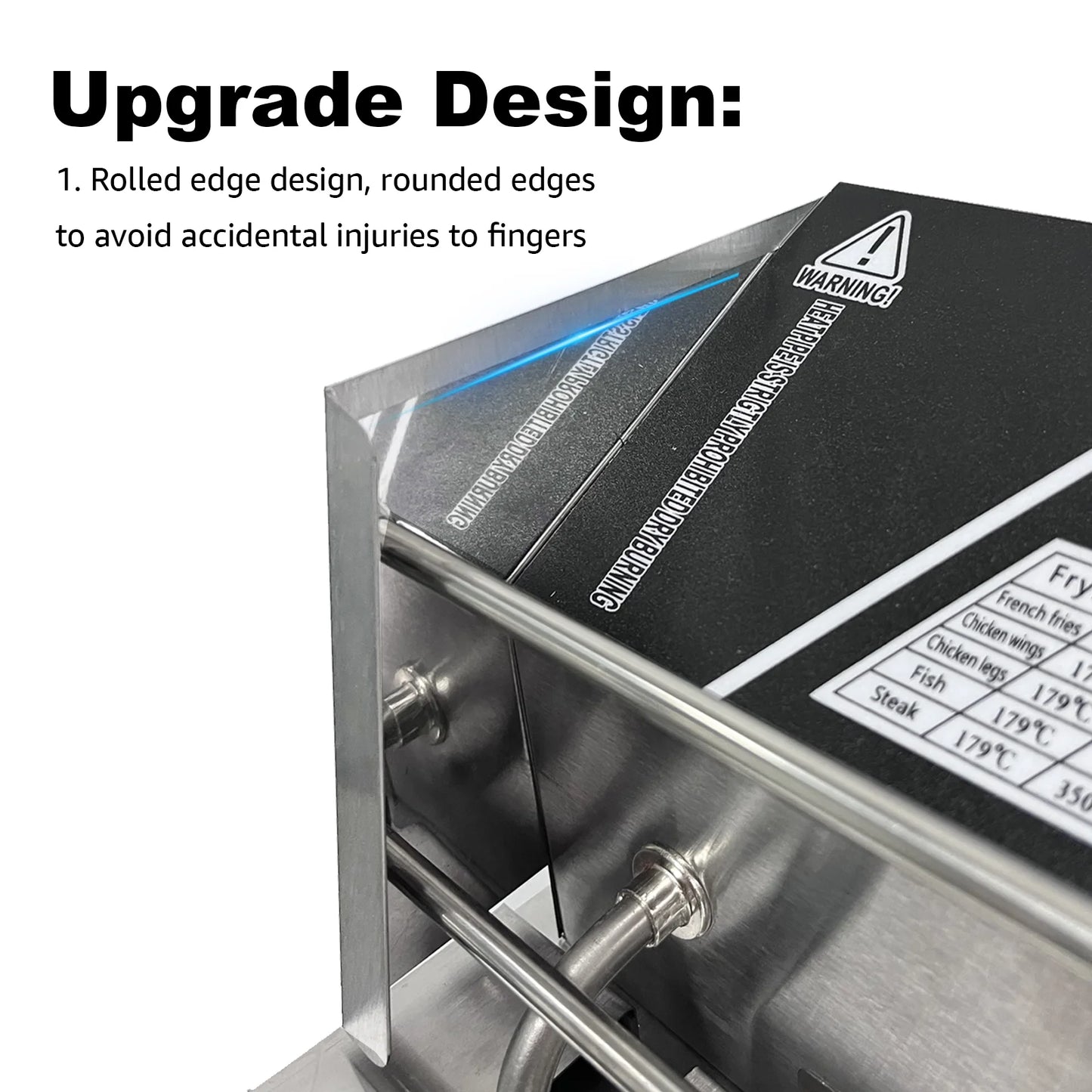 Jacgood 10.6QT Commercial Electric Deep Fryer 5000W Professional Stainless Steel Countertop French Fry with Basket for Restaurant