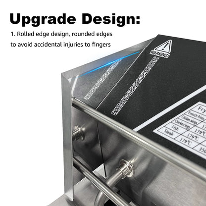 Jacgood 10.6QT Commercial Electric Deep Fryer 5000W Professional Stainless Steel Countertop French Fry with Basket for Restaurant