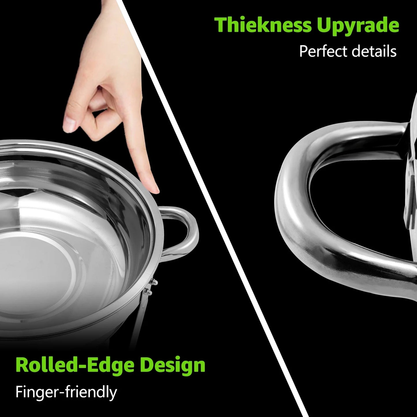 PRIJESSE 4-Pack Chafing Dish Buffet Set, 6QT Round Buffet Servers and Warmers Set, Stainless Steel Catering Food Warmer with Lid for Party