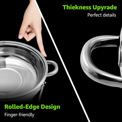 PRIJESSE 4-Pack Chafing Dish Buffet Set, 6QT Round Buffet Servers and Warmers Set, Stainless Steel Catering Food Warmer with Lid for Party