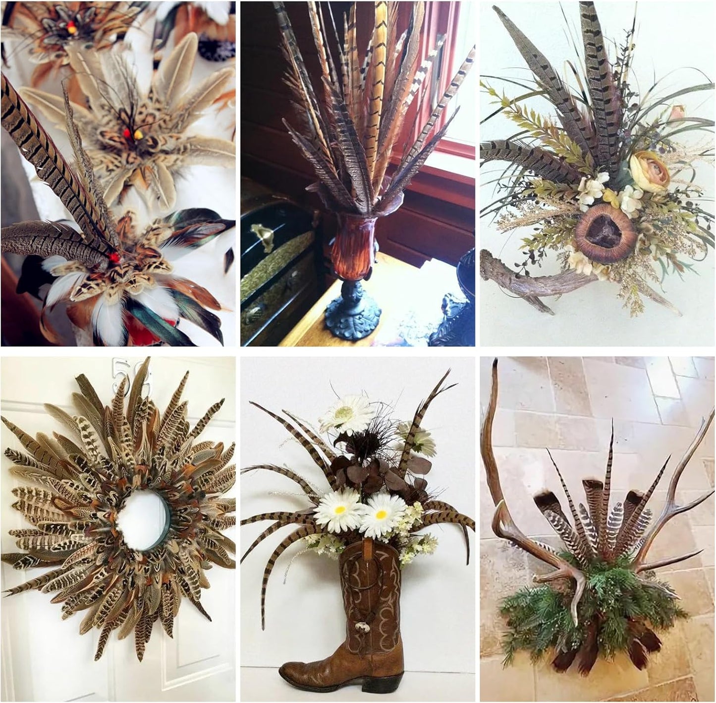 20Pcs Pheasant Tail Feather for DIY Crafts Home Holiday Party Decorations, 10-12 inch Natural Feather