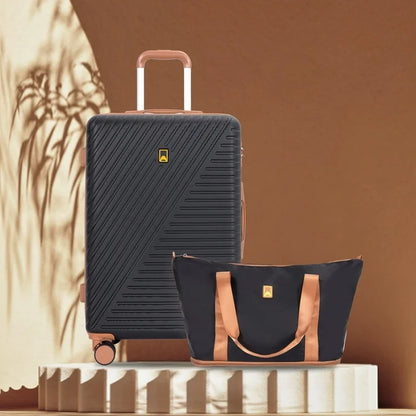 Landisun Luggage Sets 6 Piece Hardshell ABS Suitcase Set with TSA Lock, Travel Luggage with Portable Bag, Black