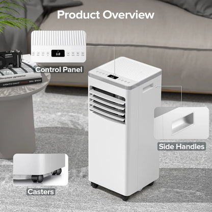 KISSAIR Portable Air Conditioner, 5000 BTU (8000 BTU ASHRAE), 4-in-1 Air Cooler, Dehumidifier& Fan Mode, Remote Control