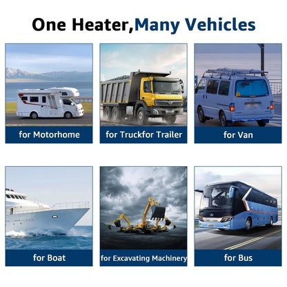 Jacgood Diesel Heater 12V Muffler 8KW Air Diesel Heater 12V Diesel Air Heater with LCD Switch for Car Trucks Motor- Home Boat Bus Can，Red